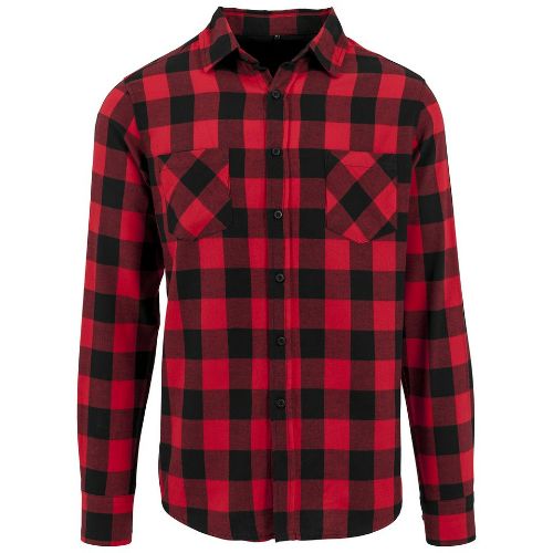 Build Your Brand Checked Flannel Shirt Black/Red
